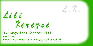 lili kerezsi business card